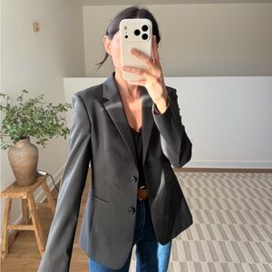 Hugo Boss Grey Micro-Check Wool Blazer – Size US 2 (Made in Croatia)